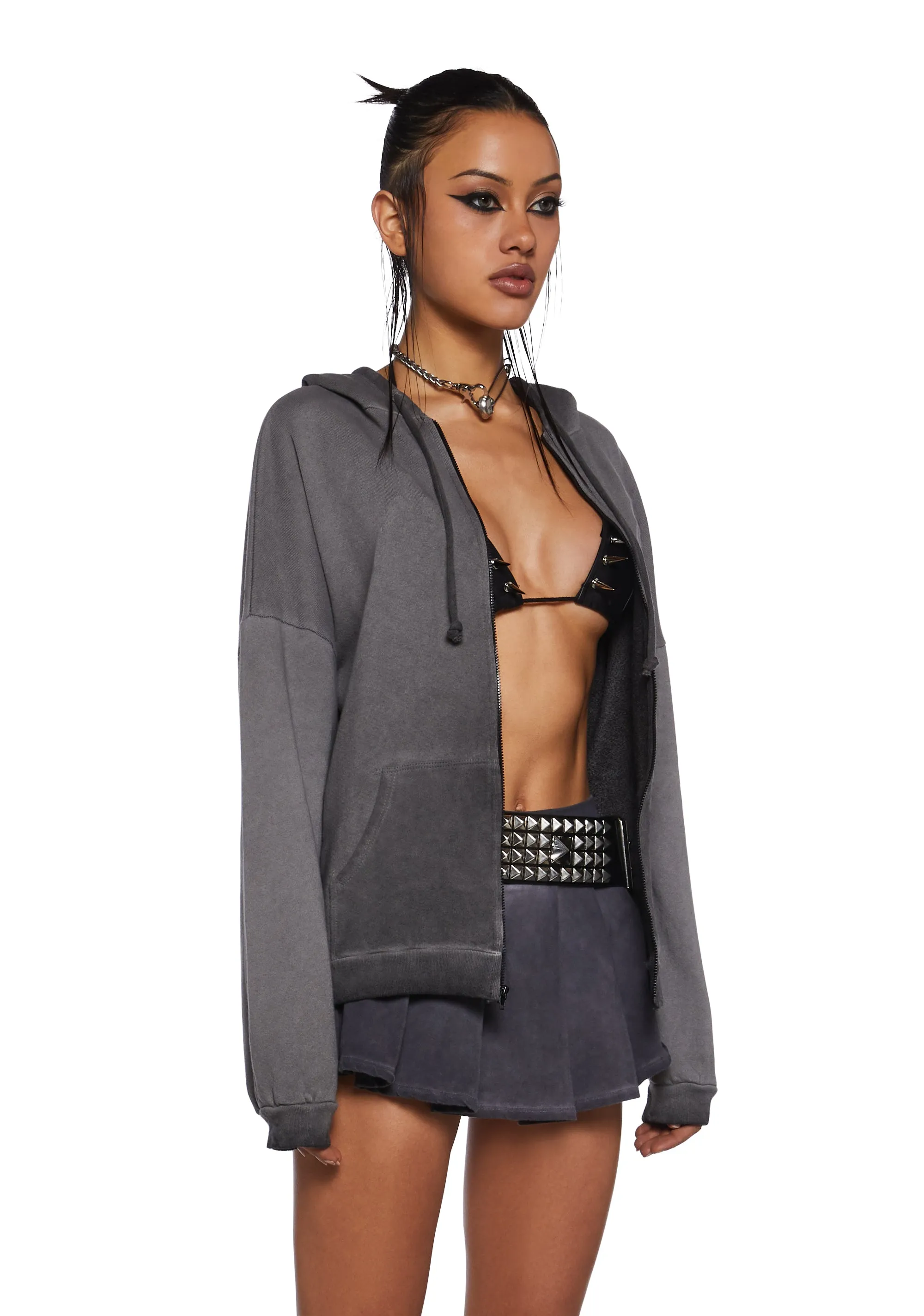 Off Beat Hoodie And Skirt Set
