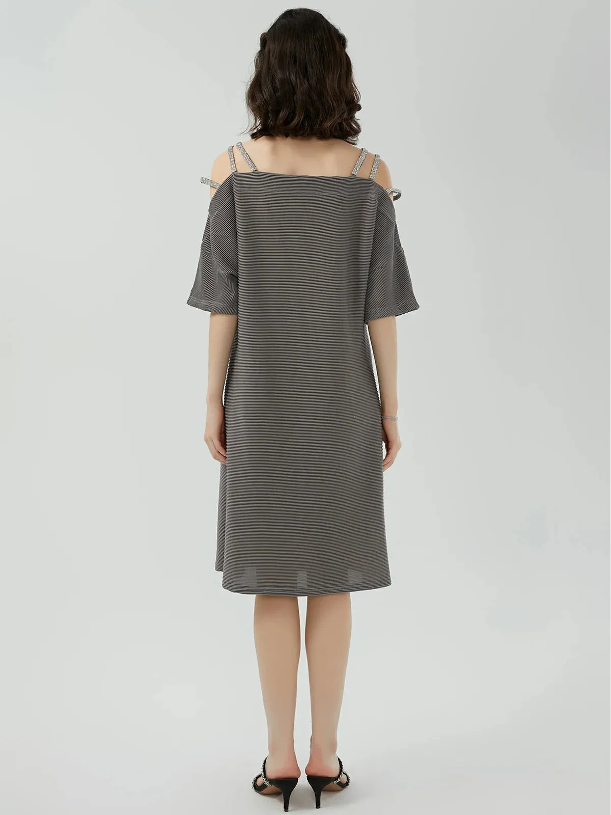 Off Shoulder Straight Loose Dress