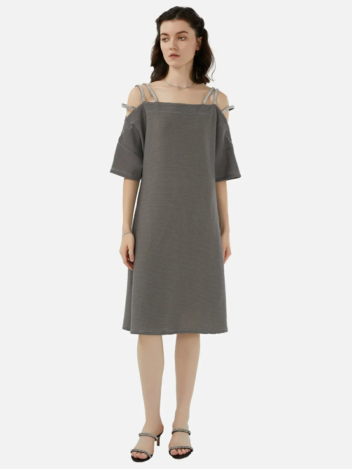 Off Shoulder Straight Loose Dress