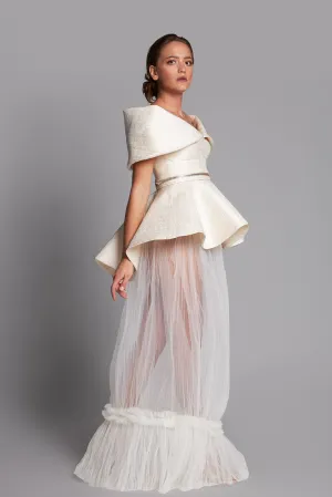 Off-The-Shoulder Peplum Dress