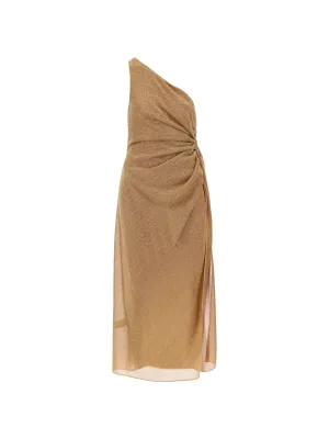 One-Shoulder Lurex Knit Dress