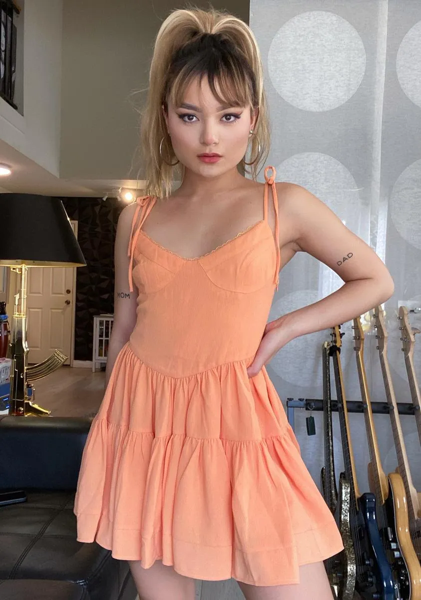 Orange Bijou Mini Dress