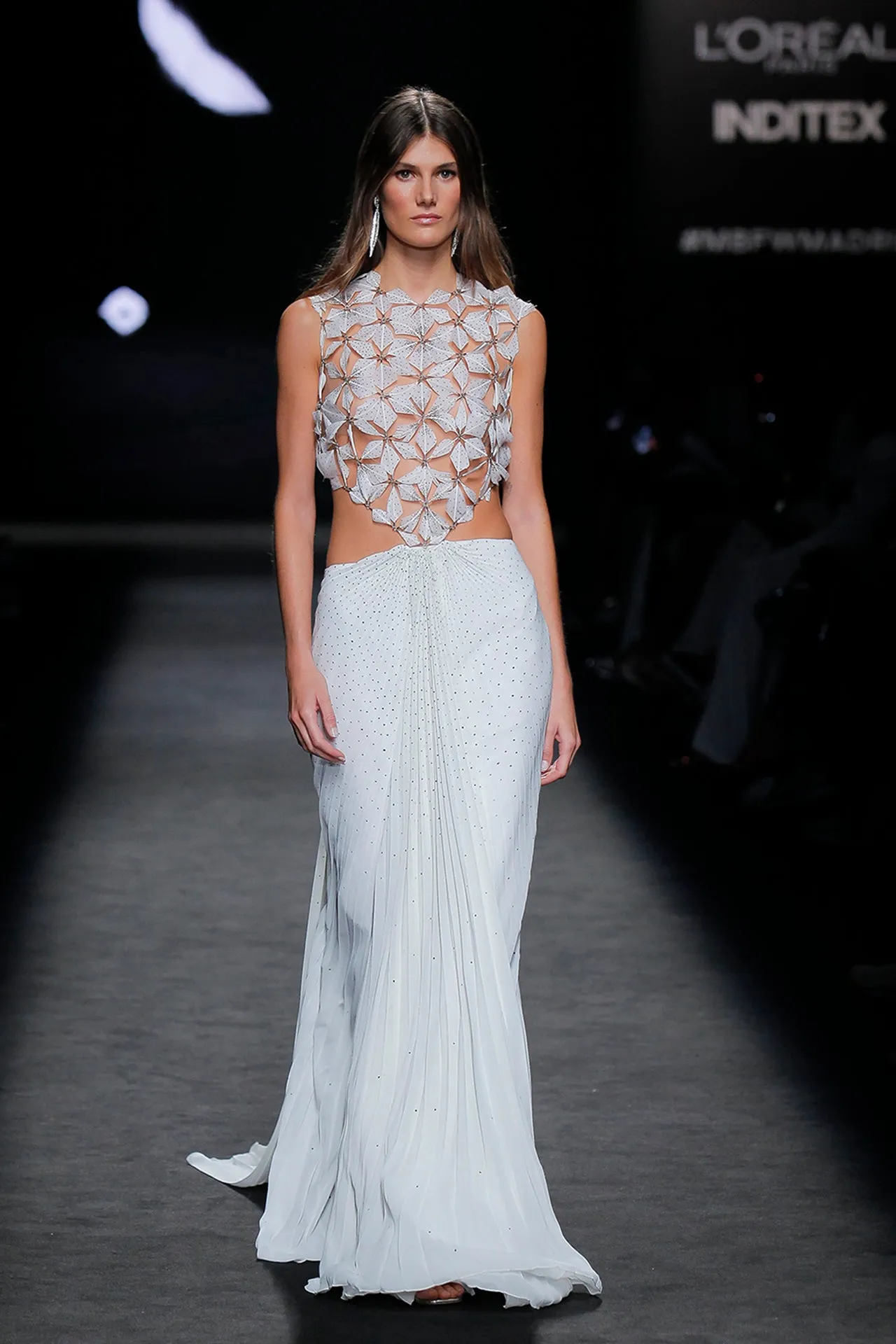 Organza and Feathered Flared Dress
