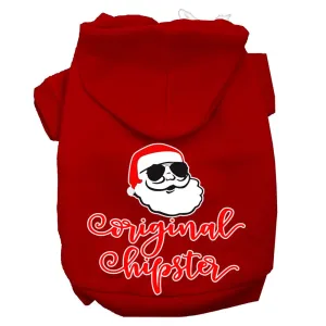 Original Hipster Screen Print Dog Hoodie Red Xs (8)
