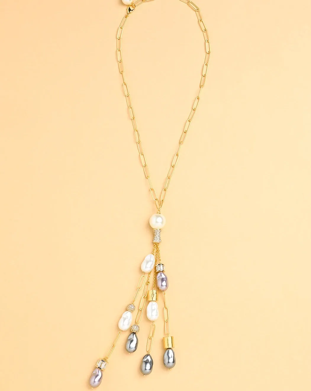 Pearl Rain Lariat Necklace