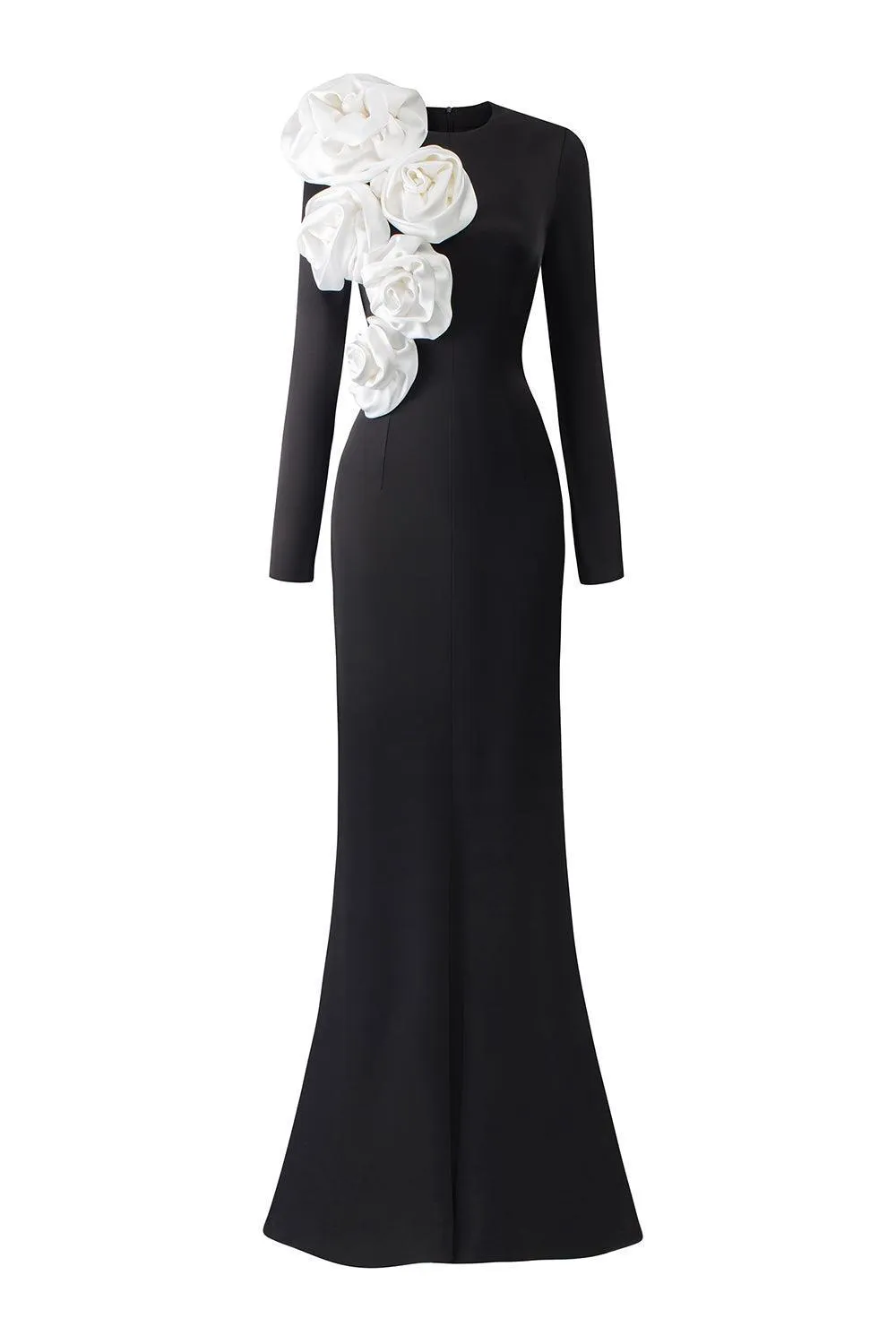 Phantasm Trumpet Long Sleeved Silk Floor Length Dress