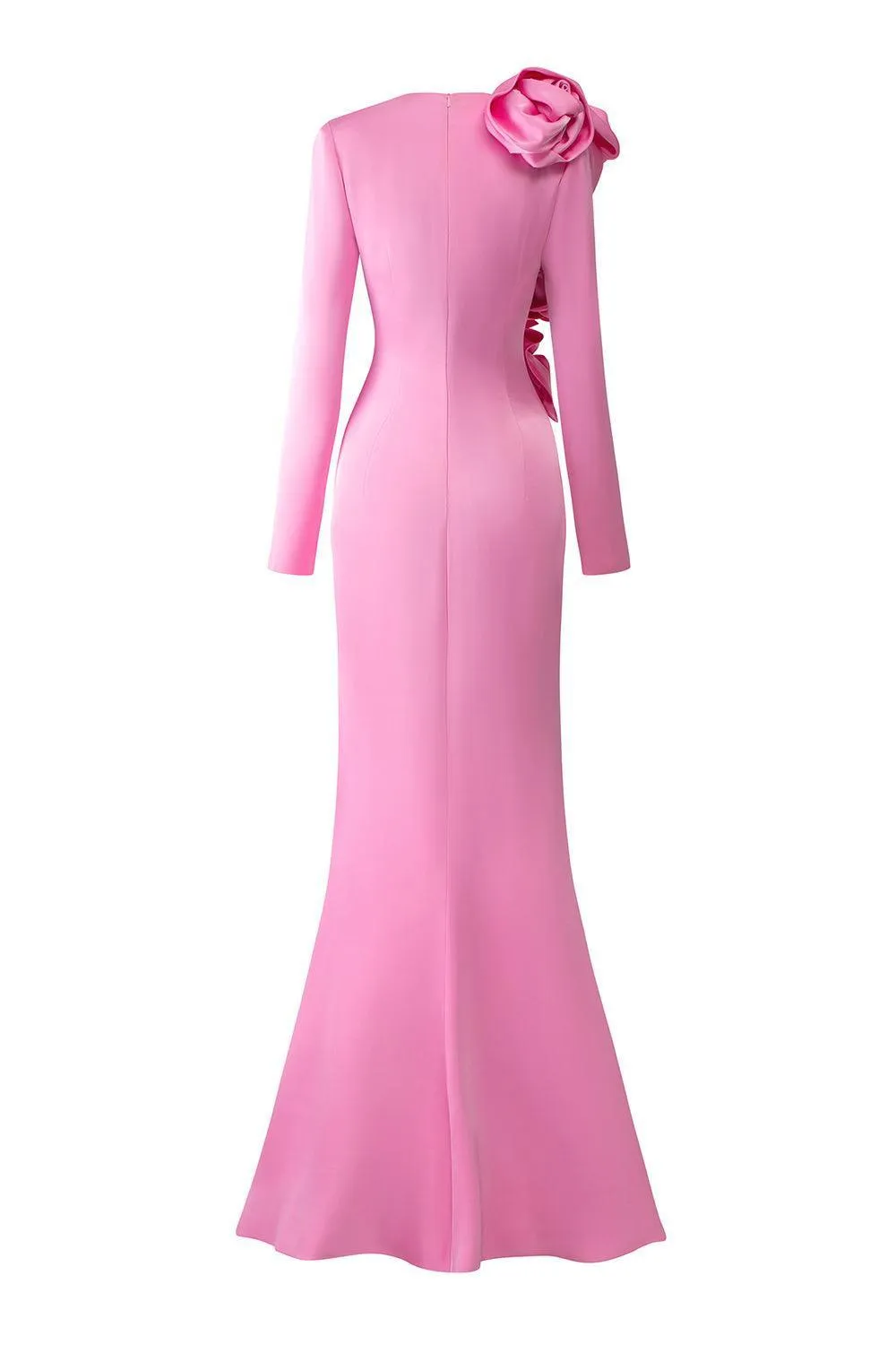 Phantasm Trumpet Long Sleeved Silk Floor Length Dress