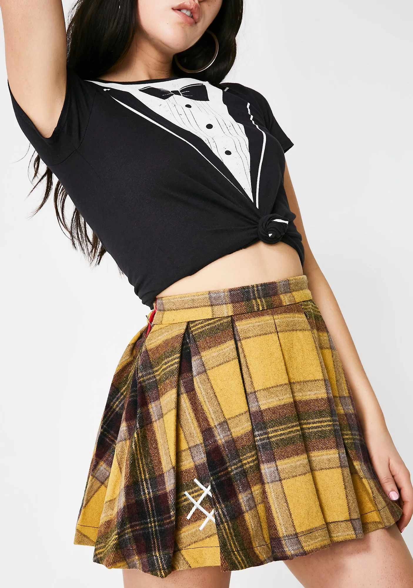 Plaid Mini Skater Skirt