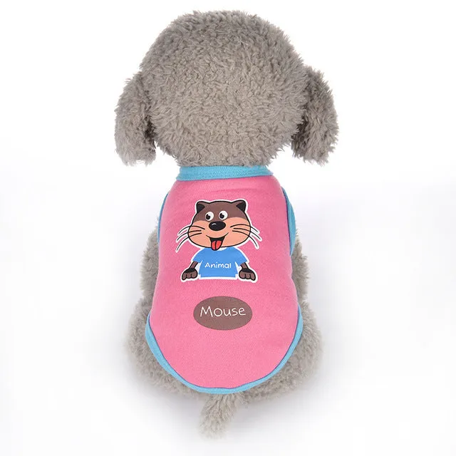 Playful Mouse Design Pink Summer Small Dog Tank Top