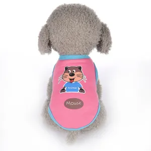 Playful Mouse Design Pink Summer Small Dog Tank Top