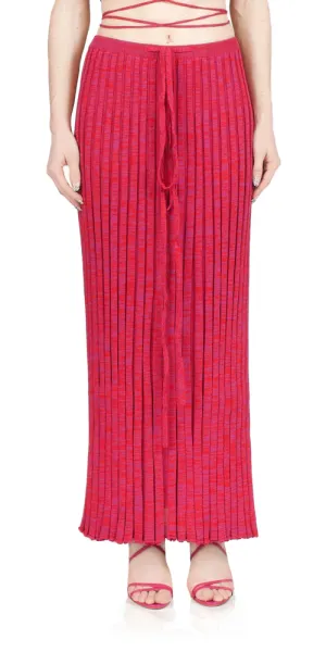 Pleated Knit Tie Skirt