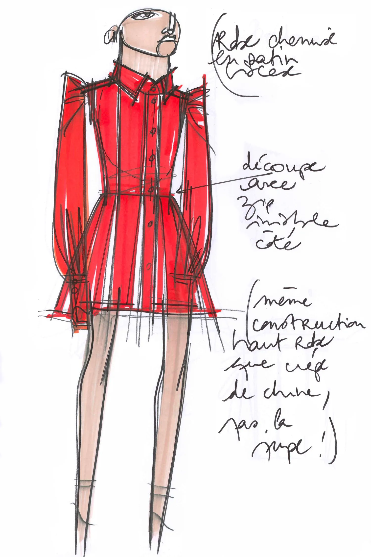Pleated mini shirt dress