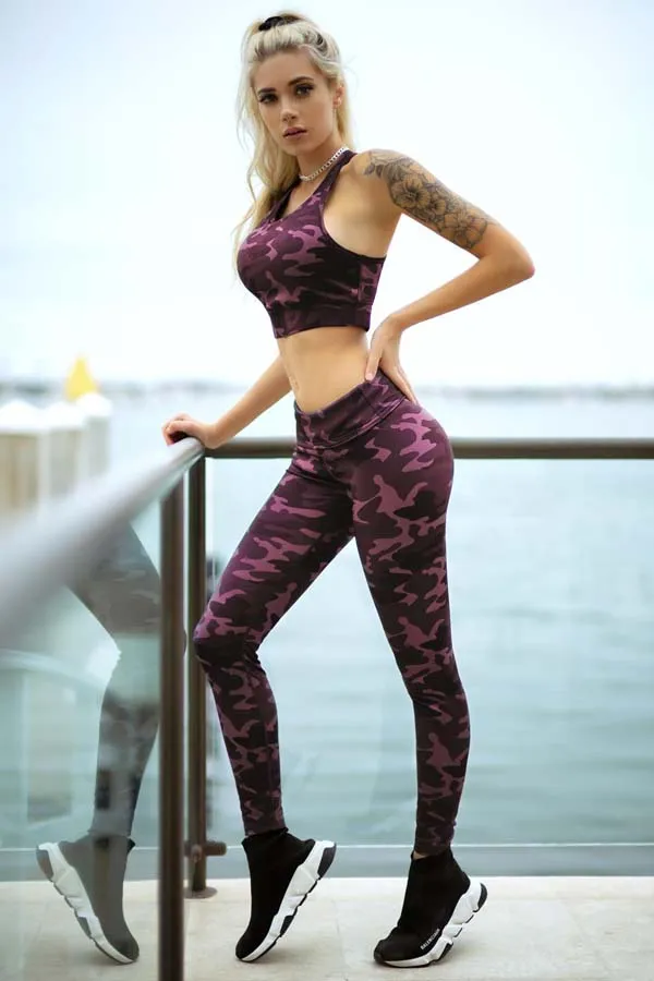 Plum Camo Sports Bra Tank