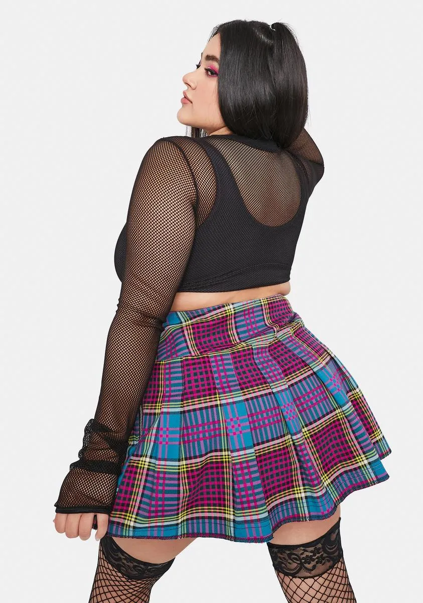 Plus Azure Chase The High Pleated Skirt