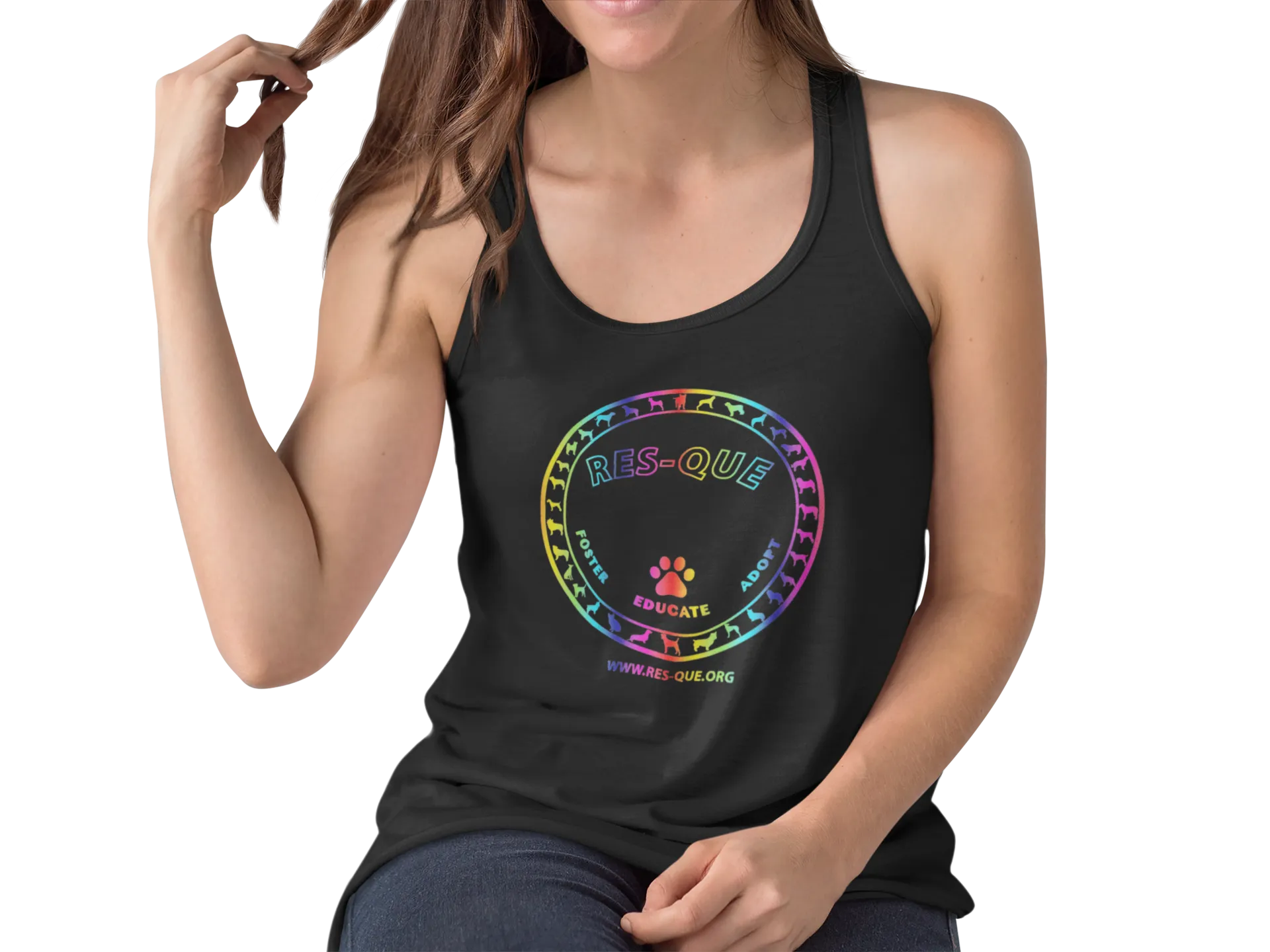 Pride Res-Que Flowy Racerback Tank