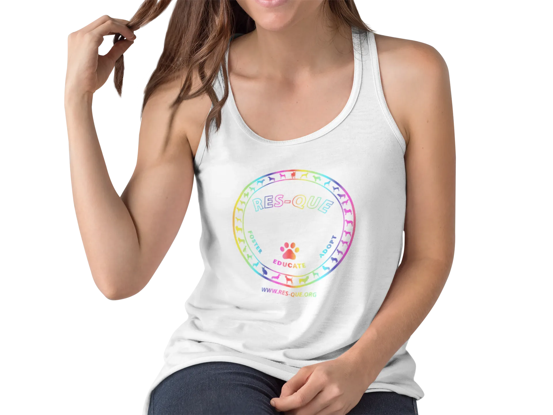 Pride Res-Que Flowy Racerback Tank