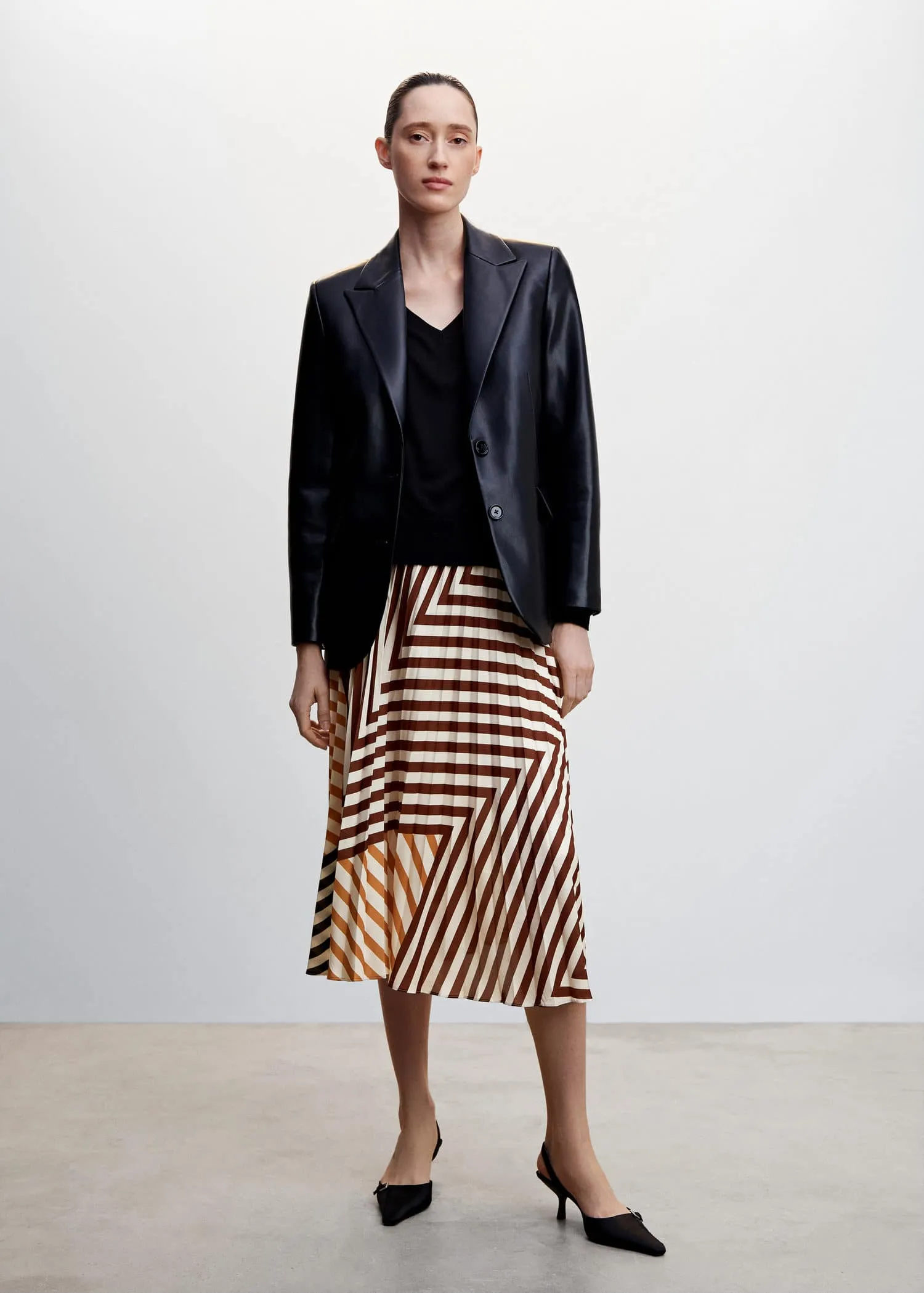 Printed pleated skirt