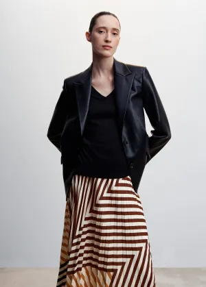 Printed pleated skirt