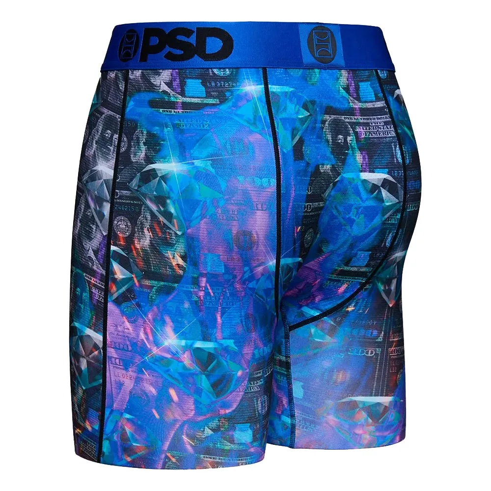 PSD Men's Blue Thermal Money Diamonds Boxer Briefs Underwear - 422180065-BLU