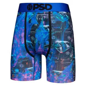 PSD Men's Blue Thermal Money Diamonds Boxer Briefs Underwear - 422180065-BLU