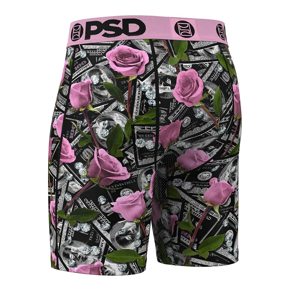 PSD Men's Multicolor Cash & Roses Pnk Boxer Briefs Extra Large Underwear - 224180034-MUL-XL