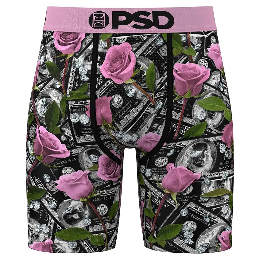 PSD Men's Multicolor Cash & Roses Pnk Boxer Briefs Extra Large Underwear - 224180034-MUL-XL