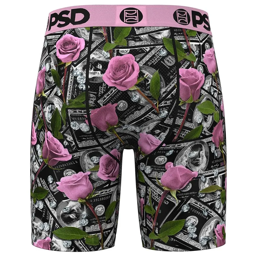 PSD Men's Multicolor Cash & Roses Pnk Boxer Briefs Extra Large Underwear - 224180034-MUL-XL
