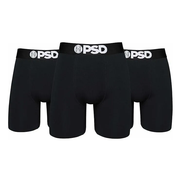 PSD Men's Multicolor Moisture-Wicking Fabric 95/5 Blk 3-Pack Boxer Briefs Large Underwear - 322180160-MUL-L