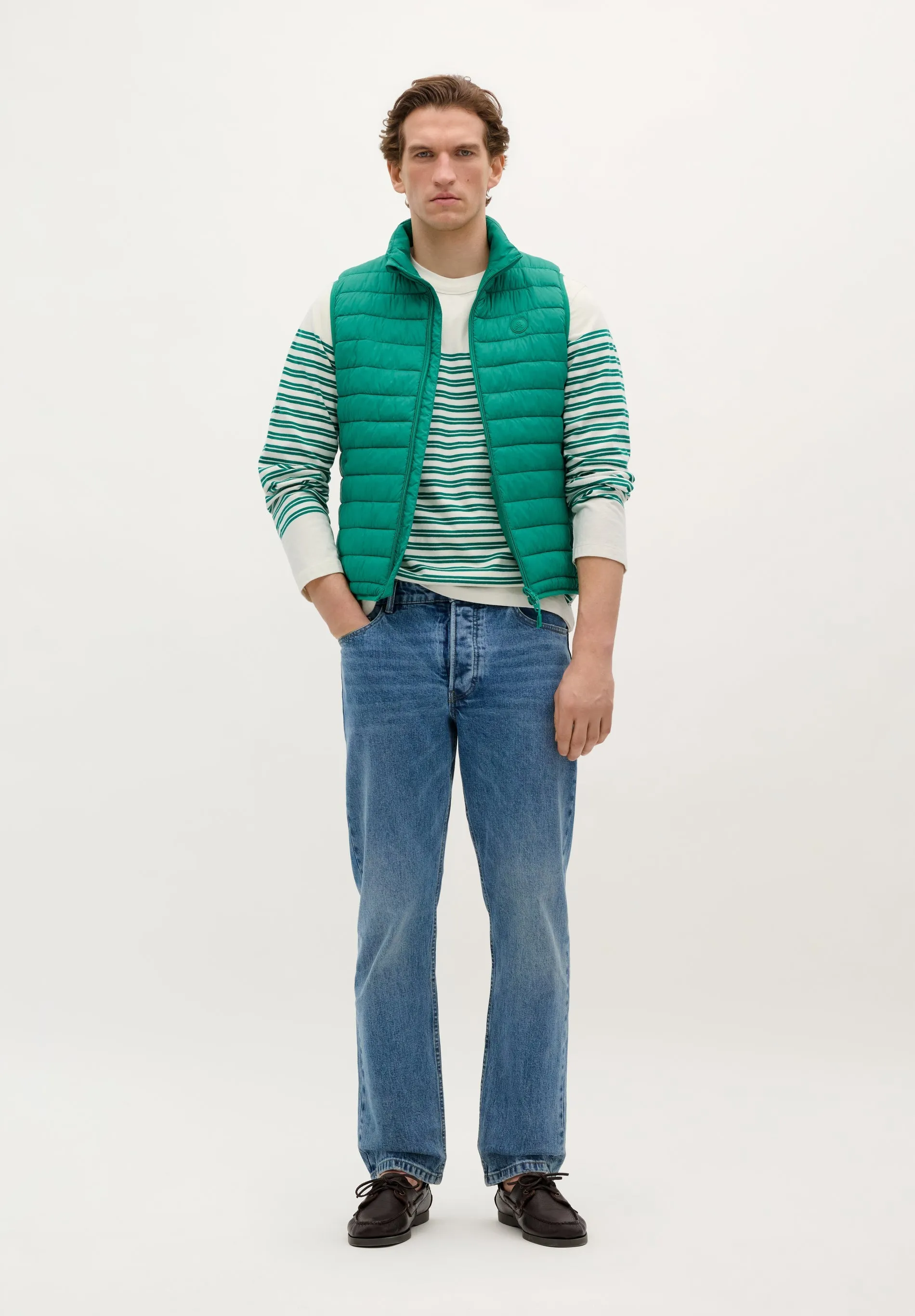PUFFER GILET WITH SKULL PATCH
