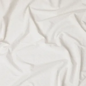 Pure White Cotton Voile Fabric with Textured Embroidery, 110 cm Width-D20122
