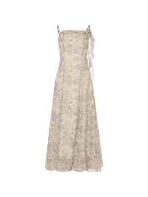 Purple flori long dress