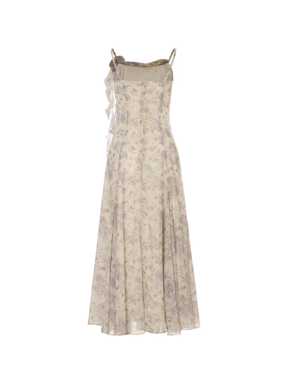 Purple flori long dress