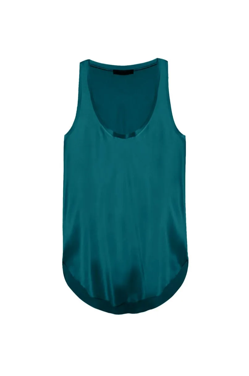 Raw Edge Tank Top - Teal