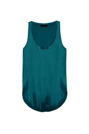 Raw Edge Tank Top - Teal