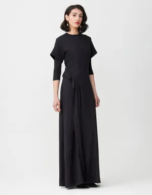 Rayon Maxi Dress Shabbos Robe with Back and Side Ruffles