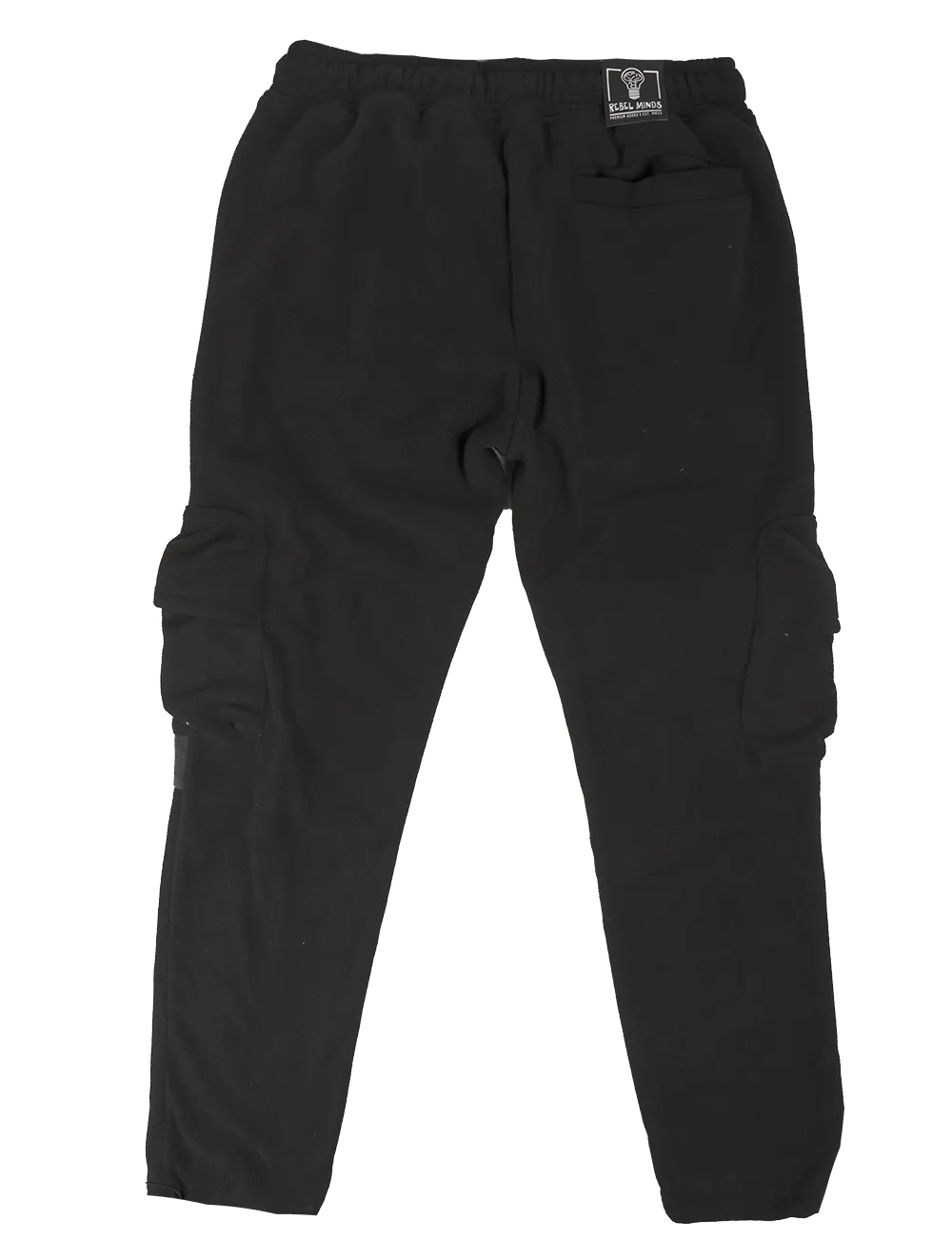 REBEL MINDS FLEECE CARGO PANTS BLACK - 122-421