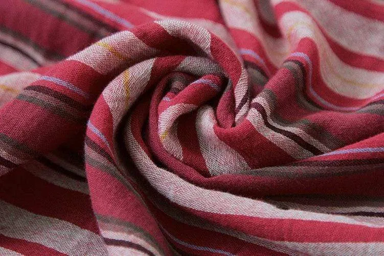 Red Stripes Cotton Maxi Dress | Lotus