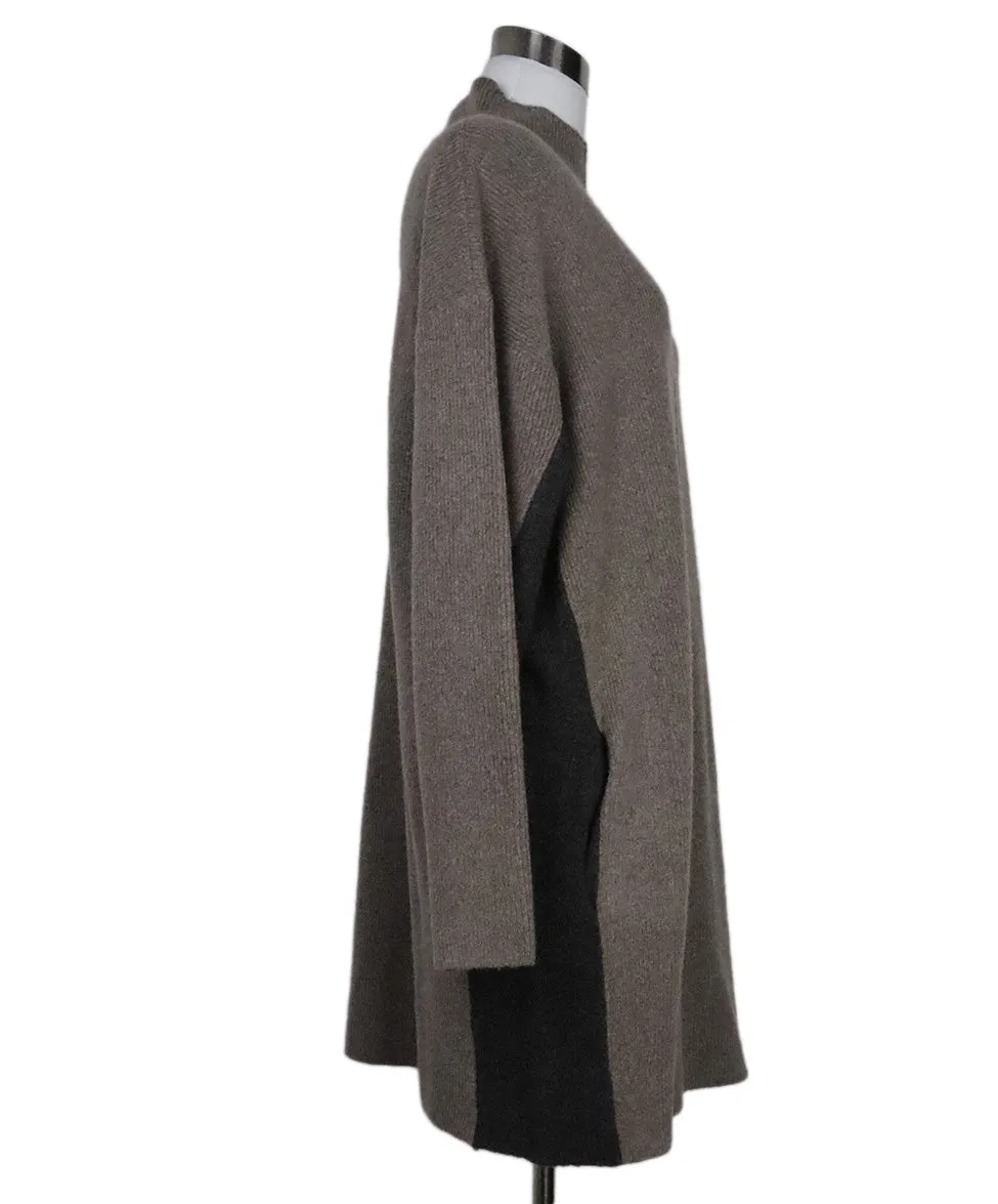 Reiss Taupe & Charcoal Cashmere Dress sz 10
