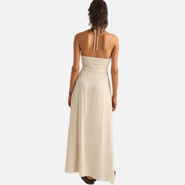 Rhythm Santana Cut Out Maxi Dress - Oat