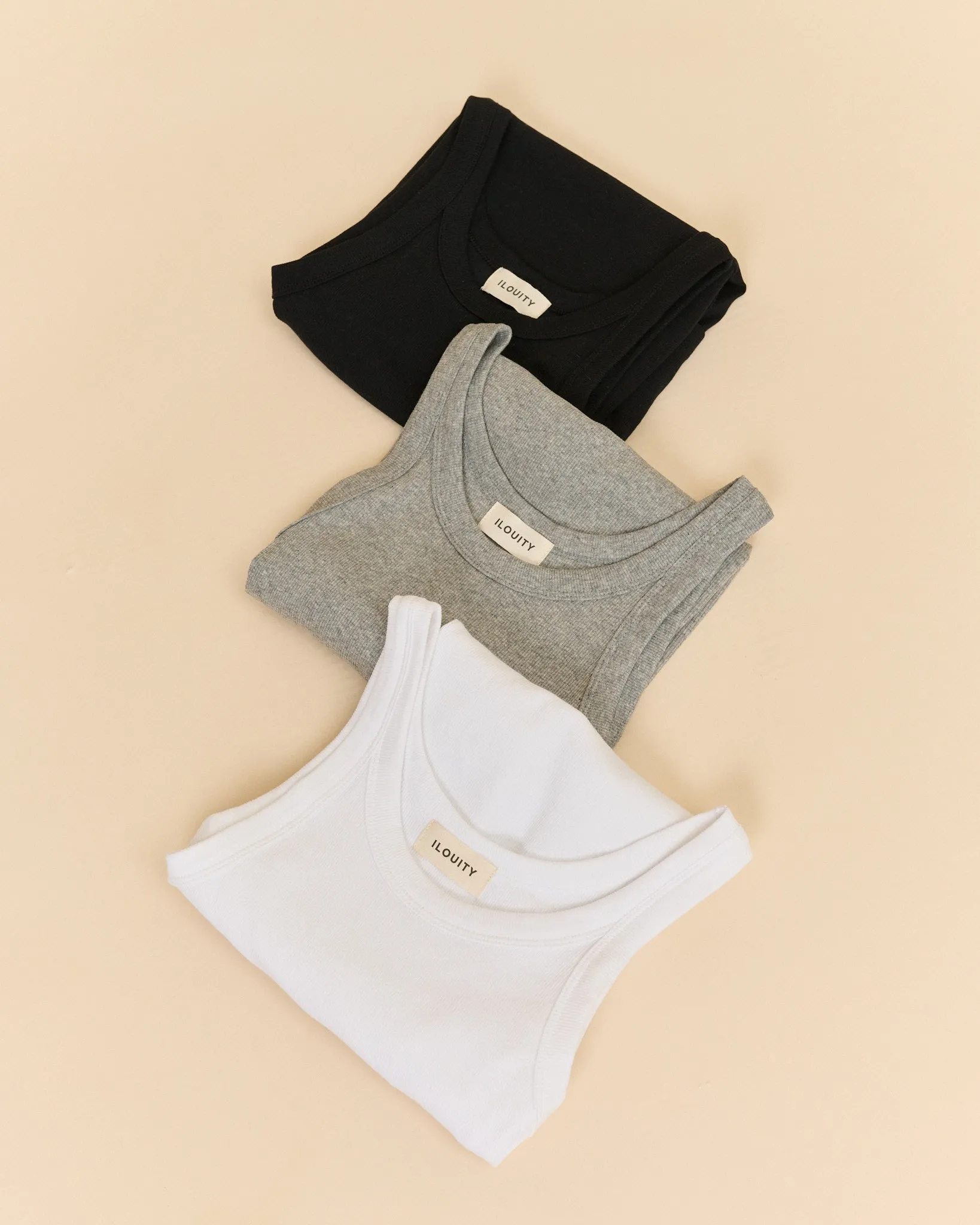 Ribbed Pregnancy Tank (Black/White/Grey Melange)
