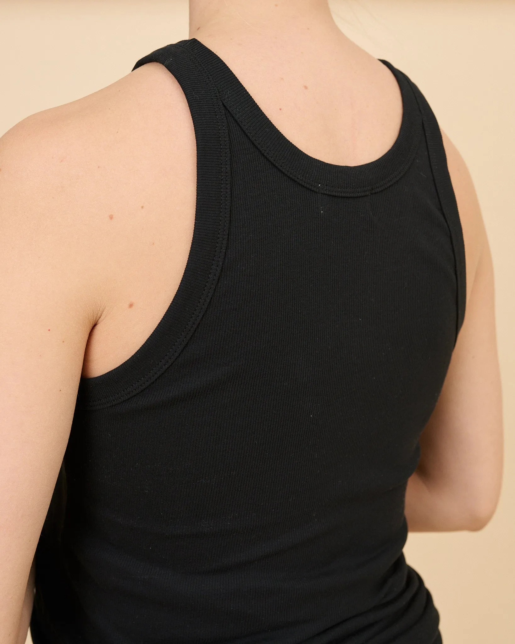 Ribbed Pregnancy Tank (Black/White/Grey Melange)