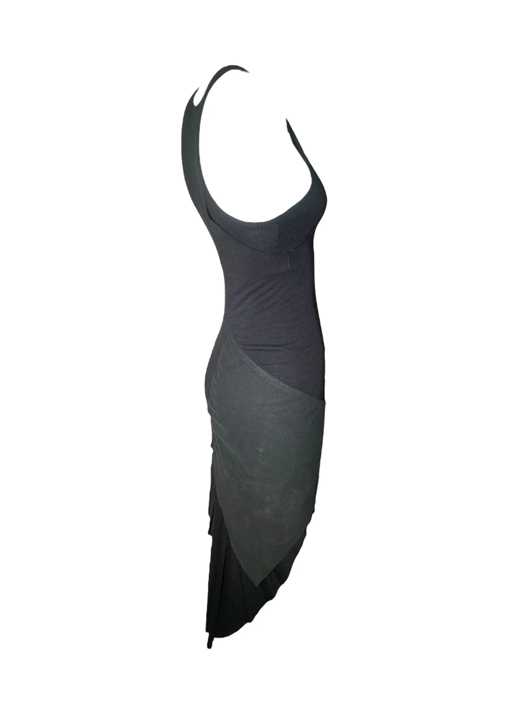 Rick Owens F/W 2003 Black Cotton Deconstructed Dress