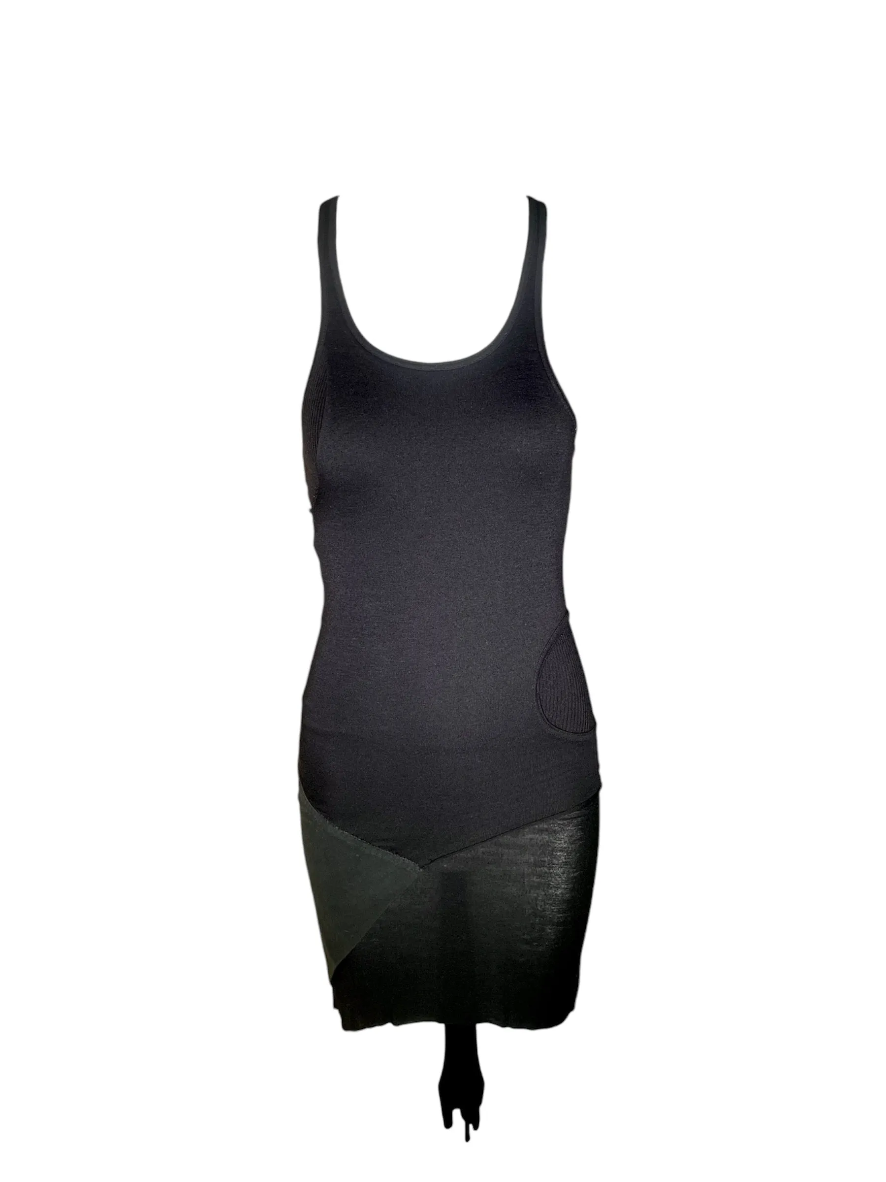 Rick Owens F/W 2003 Black Cotton Deconstructed Dress