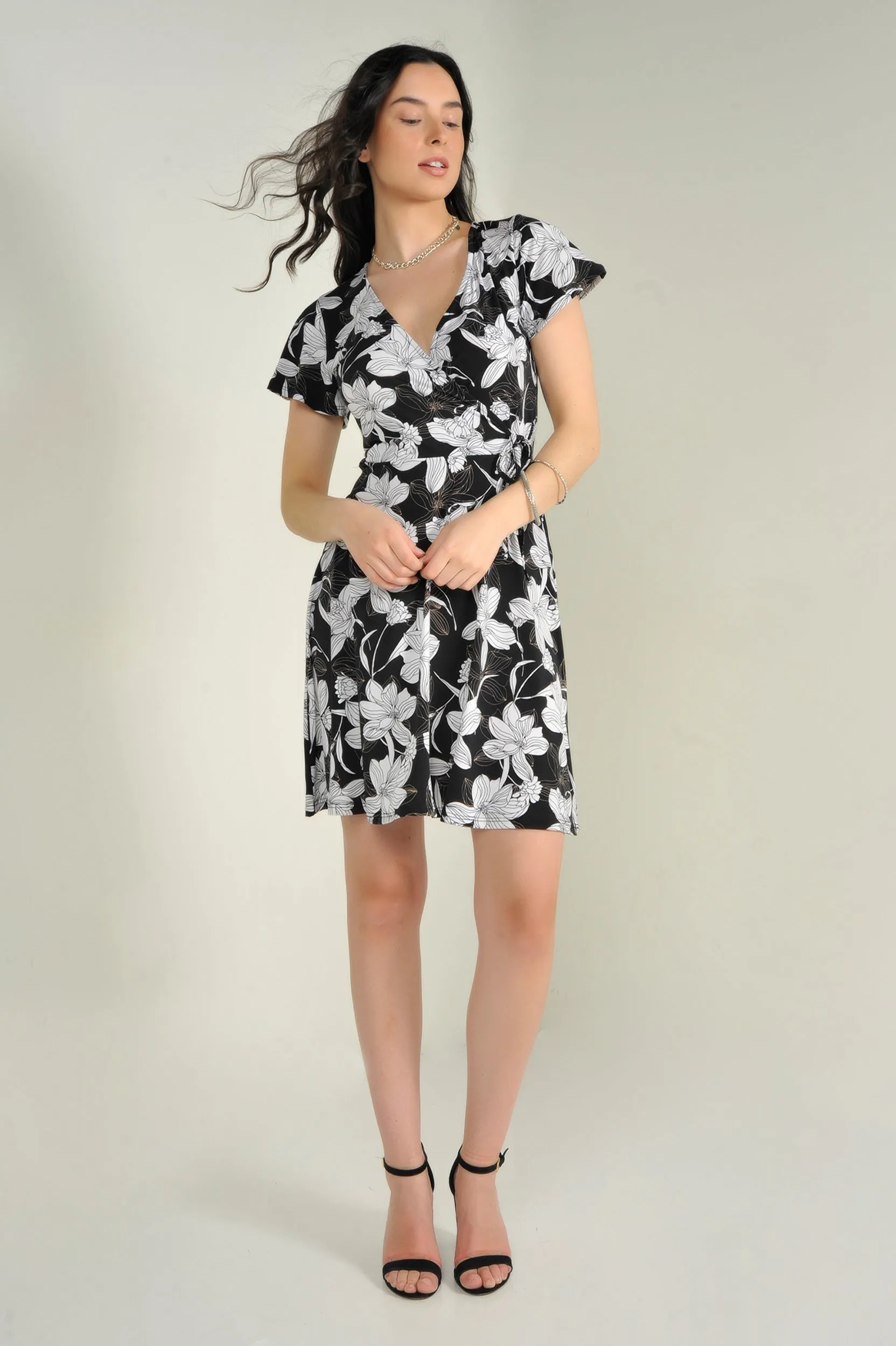 Robe courte cache-coeur - ERAM11 - (R-B14)
