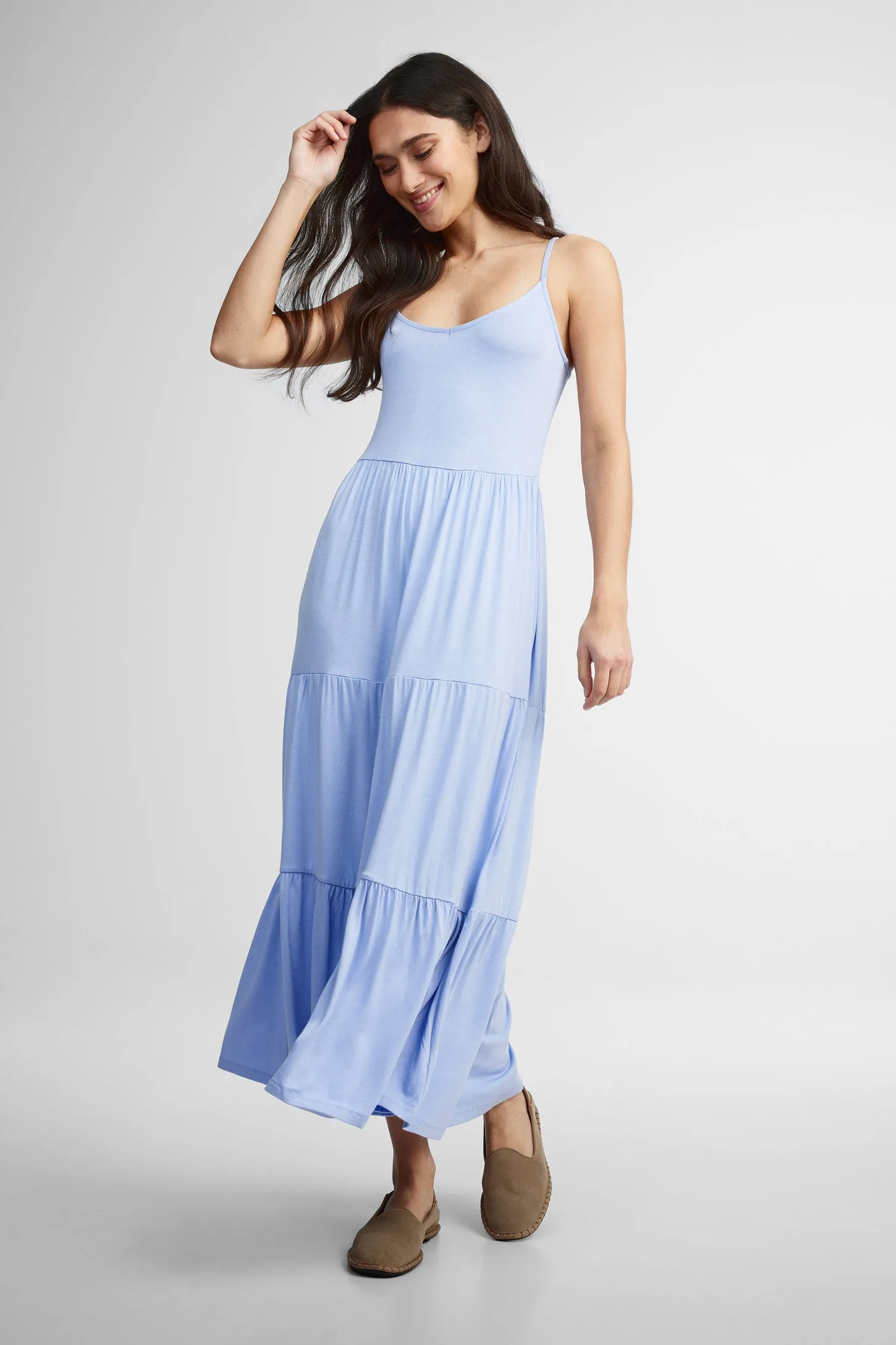 Robe maxi volants étagés - Femme