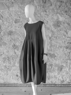 ROBE noire boule, ou tulipe