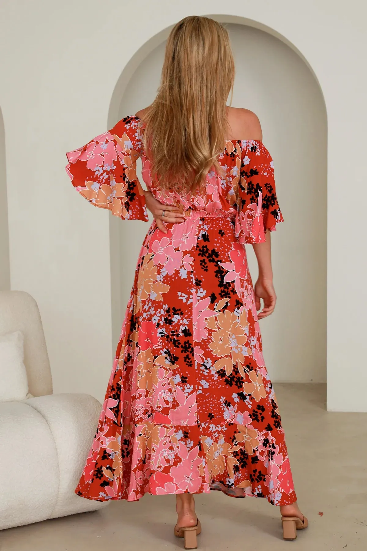 SABBA OFF THE SHOULDER MAXI DRESS
