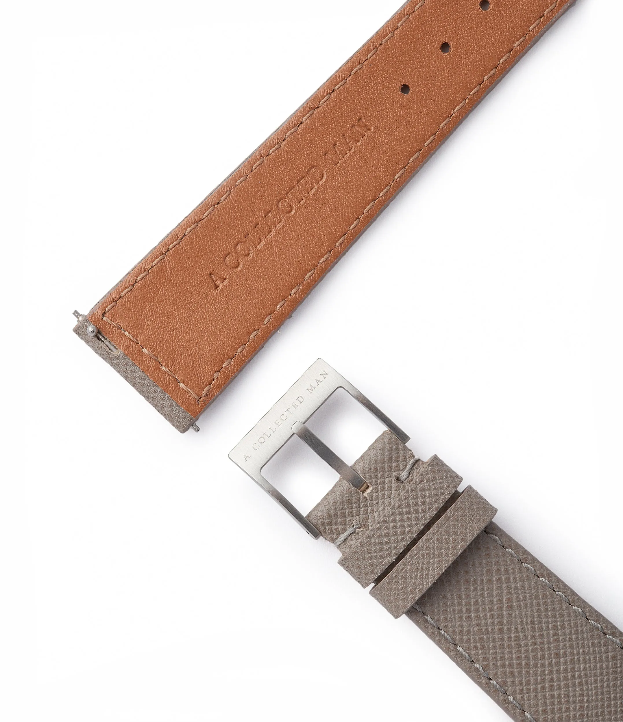 saffiano boxed stitch strap