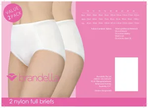 Sale Nylon Full Brief, 2 Pair Pack - Black J0932P