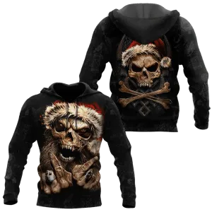 Santa Claus Skull 3D Hoodie, Christmas Skull Hoodie